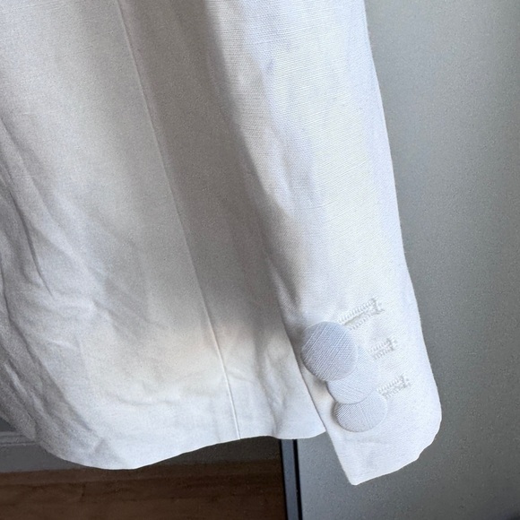 NWT ALLSAINT Petra Linen Blend White Oversized Blazer in Size 4 - Picture 11 of 17
